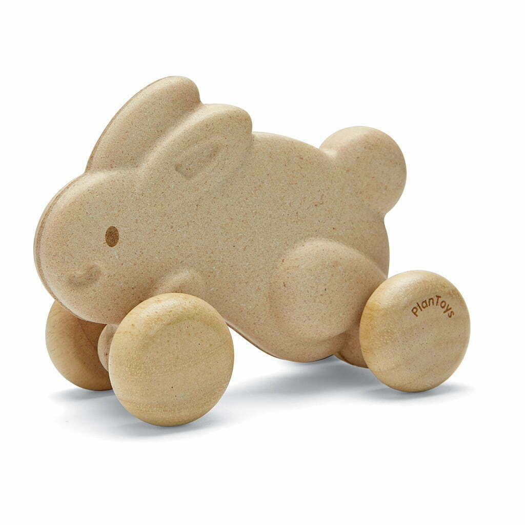 Plantoys Push Along Bunny - White